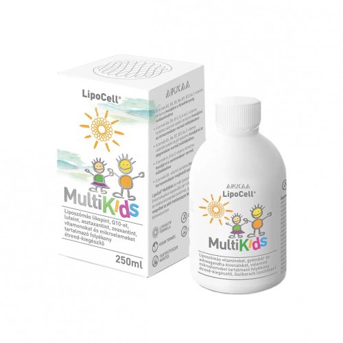 LipoCell MultiKids supliment alimentar lichid cu aromă de piersici, Multivitamine pentru copii. Hymato - (250 ml)